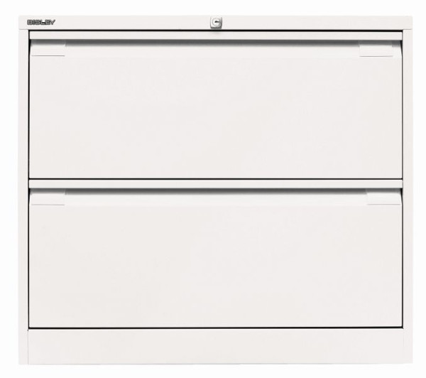 Bisley Hängeregistraturschrank, doppelbahnig 2 HR-Schubladen, verkehrsweiß, DF2696