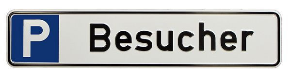 SafetyMarking Parkplatzschild, Symbol: P, Text: Besucher, BxH 52x11 cm, Aluminium, 11.5530