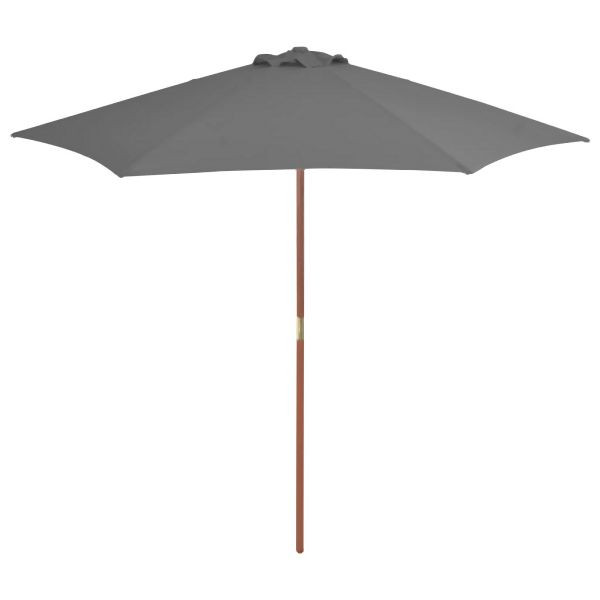 vidaXL Sonnenschirm mit Holz-Mast 270 cm Anthrazit, 44515