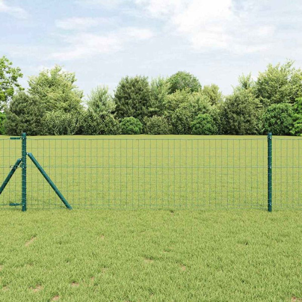 vidaXL Zaun mit Pfosten Grün 0.8 x 10 m Stahl, 3350281