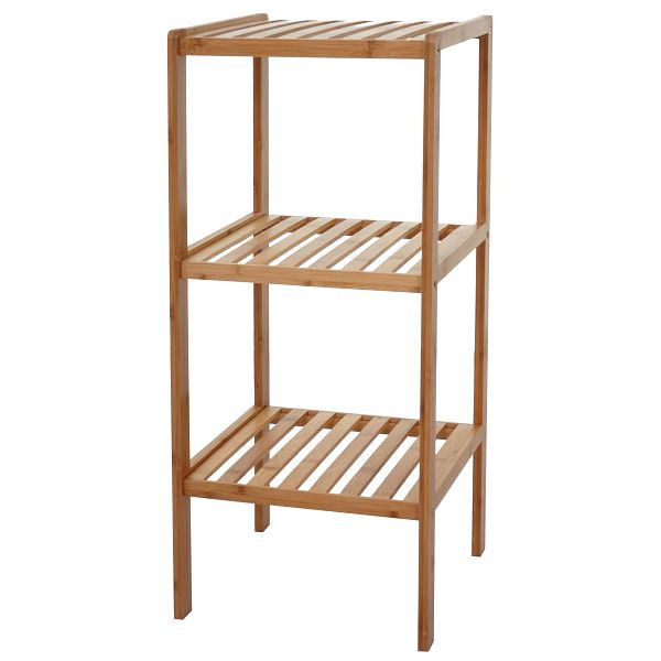 Mendler Badregal HWC-B18, Badezimmer Badschrank Standregal, Bambus, 80x34x33cm, 57550
