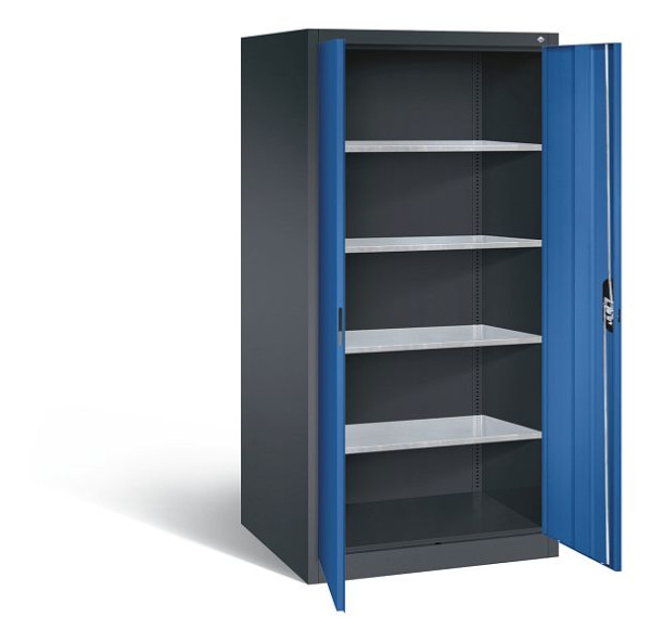 C+P Werkzeugschrank Acurado, H1950xB930xT800mm, Farbe: Schwarzgrau / Enzianblau, Muldengriff, 8924-00 S10224