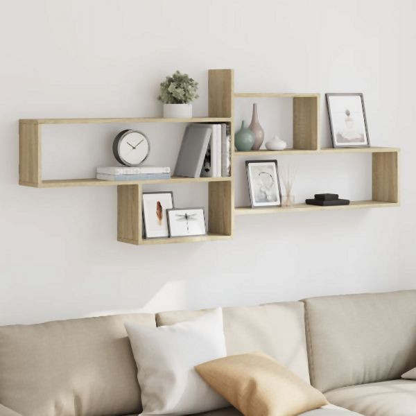 vidaXL Wandregal Sonoma-Eiche 167,5x18x68 cm Holzwerkstoff, 853319