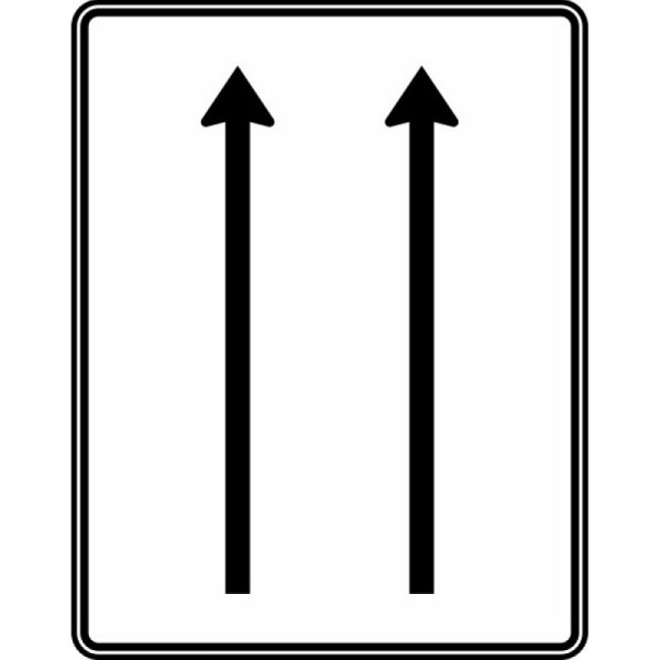 Stein HGS Fahrstreifentafel ohne Gegenverkehr, 2-streifig in Fahrtrichtung Nr. 521-30, RA2/Flachform 2mm, ohne Entfernungsangabe, 1600x1250mm, 521-30-121
