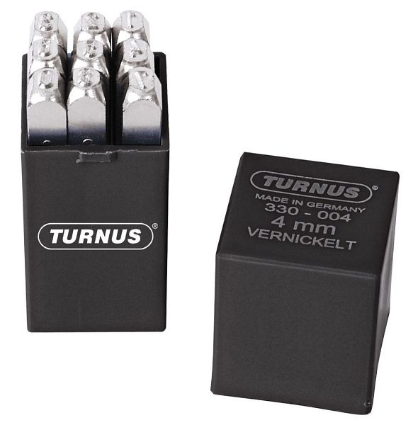 KUKKO Schlagzahlen-Satz, extra schwere Qualität, glanzvernickelt, 9-teilig, Typenhöhe: 10,0 mm, 330-010