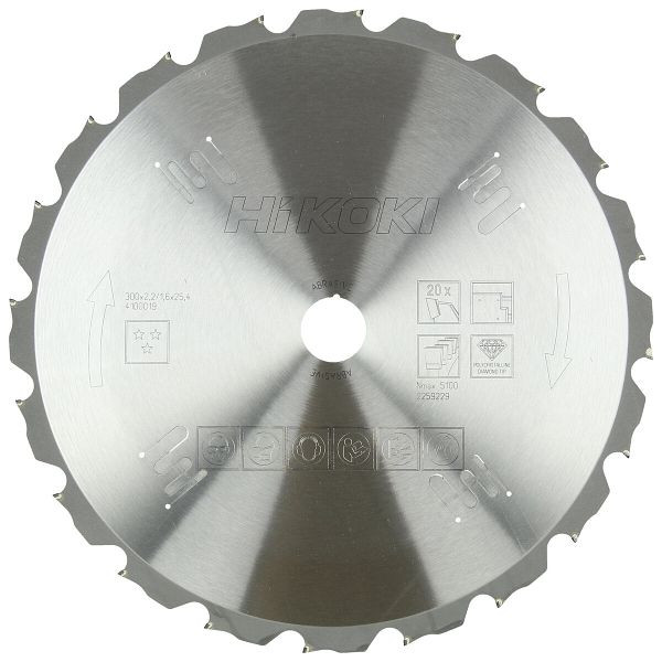 HiKOKI PCD Kreissägeblatt Abrasiv 300x30/25,4 Z20 Flachzahn, 4100019
