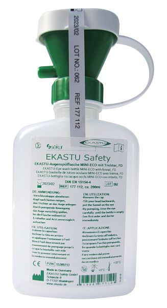 EKASTU Safety Augenspülflasche MINI-ECO mit Trichter, FD, 177112