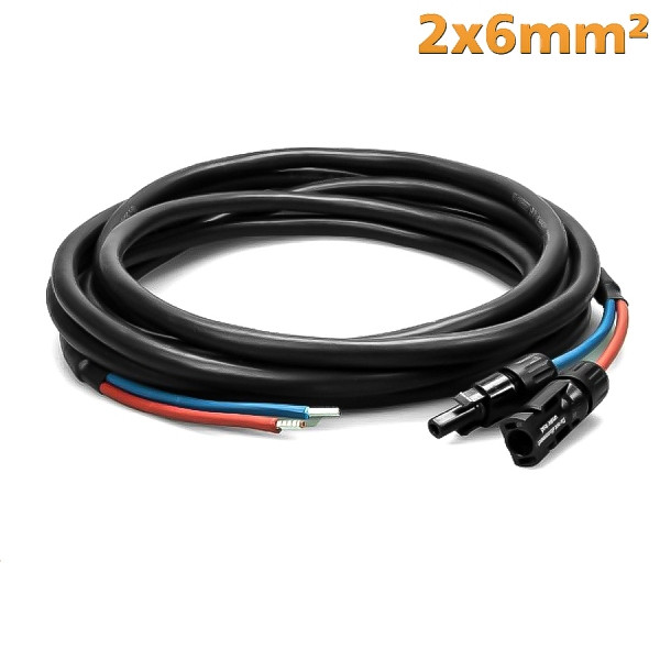 WATTSTUNDE DAC 6.3 Anschlusskabel Solarmodul zu Laderegler 3 Meter 2x6mm², 41-1013-002