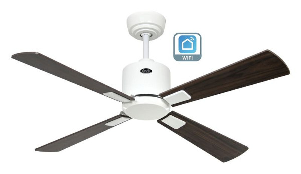 CasaFan Deckenventilator Eco Neo III 103 Lack weiß-Massivholz Nussbaum gebeizt/Kirsche WiFi, 943111W