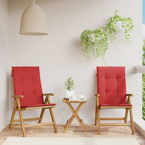 vidaXL Gartenstühle mit Kissen 2 Stück Massivholz Teak, 3196439