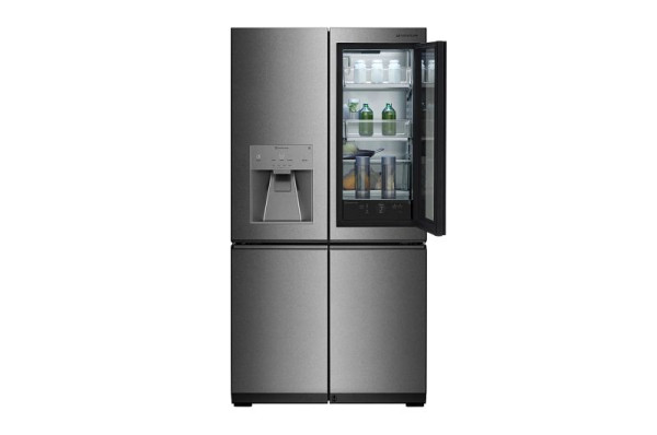 LG SIGNATURE InstaView Door-in-Door® Kühlschrank, 643 Liter Kapazität, Edelstahl mit Textured Steel®-Finish, LSR100