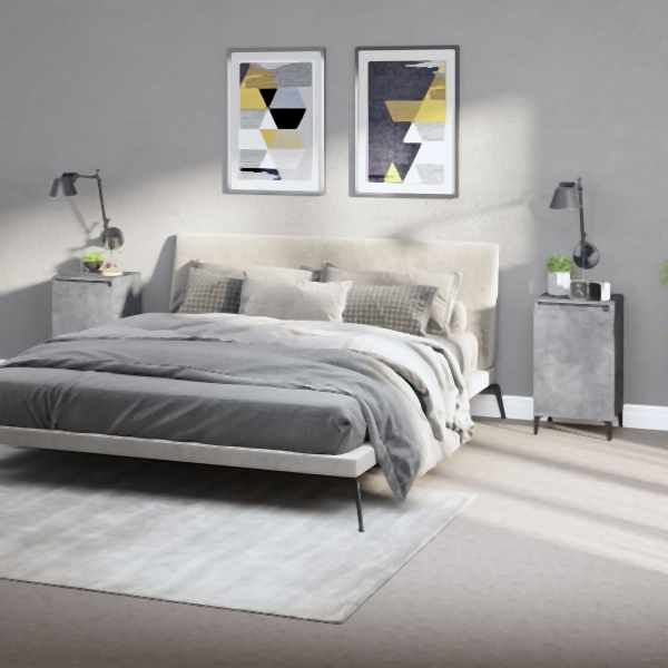 vidaXL Nachttische 2 Stück Betongrau 40x35x70 cm Holzwerkstoff, 819653