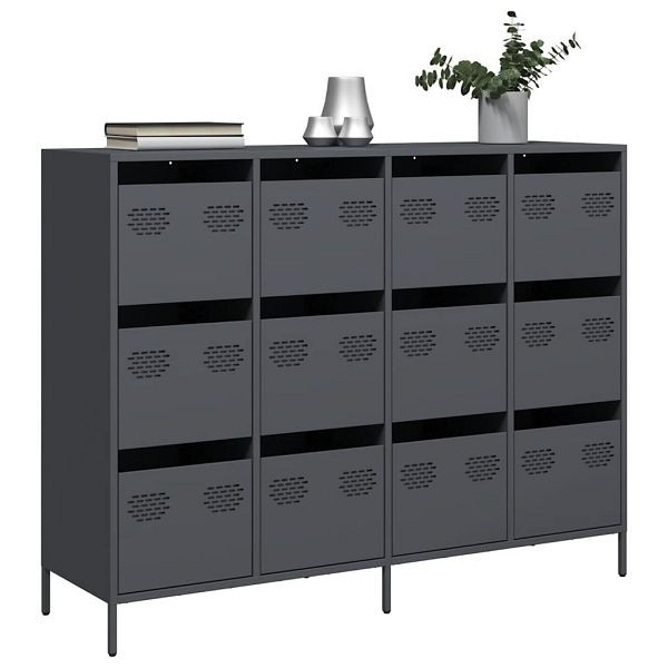 vidaXL Sideboard Anthrazit 135x39x103,5 cm Kaltgewalzter Stahl, 3307175