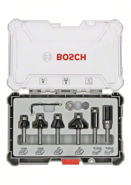 Bosch Rand- und Kantenfräser-Set, 8-mm-Schaft, 6-teilig, 2607017469