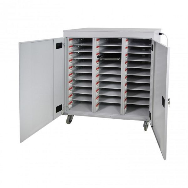 ADB Laptopwagen (3-Säulen) 30, Maße: HxBxT 1250x1310x500mm, Farbe grau, RAL 7035, 40794