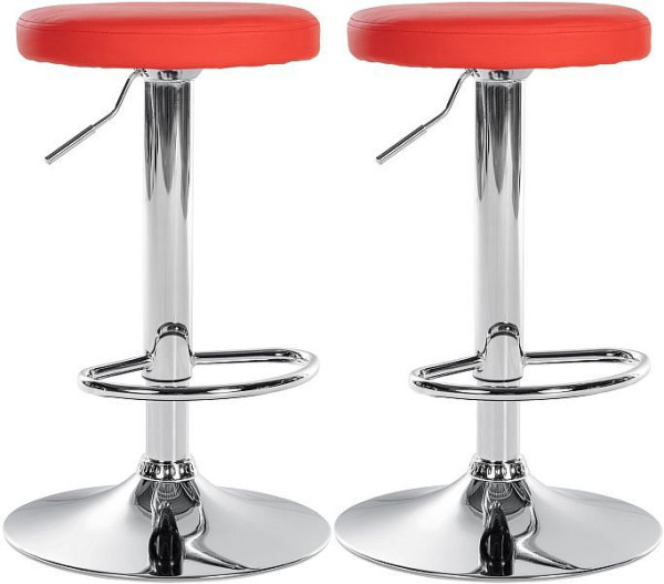 CLP Barhocker Ponte Kunstleder chrom, rot, VE: 2 Stück, 323489