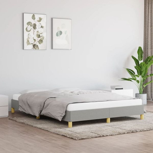 vidaXL Bettgestell Hellgrau 140x190 cm Stoff, Polyester, 346810
