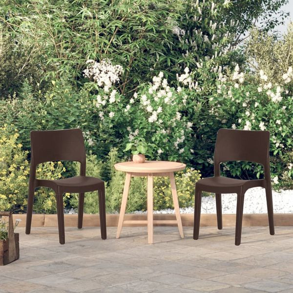 vidaXL Gartenstühle 2 Stück Mokka Polypropylen, Top-Qualität, 317727