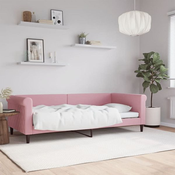 vidaXL Tagesbett Rosa 90x200 cm Samt, 354247, 8720845955427