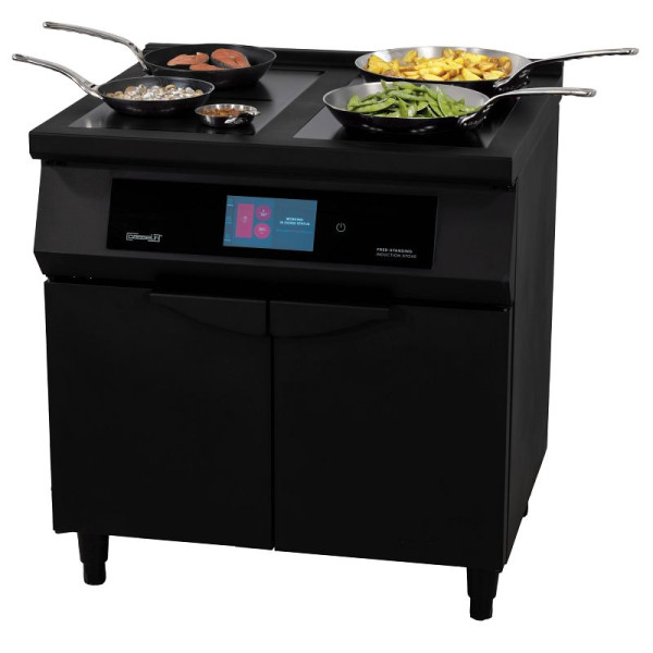 Casselin Induktionsherd 2 Kochstellen + 2 Platten Flex zone 800 Schwarz, CFOI2F2FZ800N