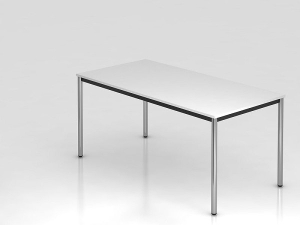 Hammerbacher Besprechungstisch Rundfuß 160x80 Weiß/Chrom, Rechteckform, VDR16/W/C