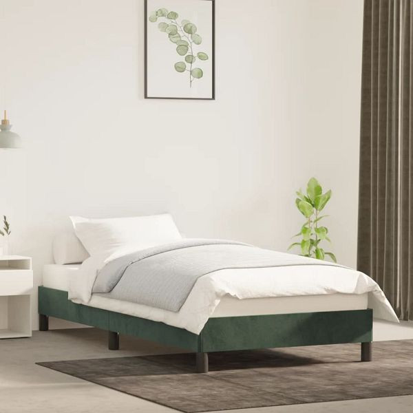 vidaXL Bettgestell Dunkelgrün 80x200 cm Samt, Polyester, 346943