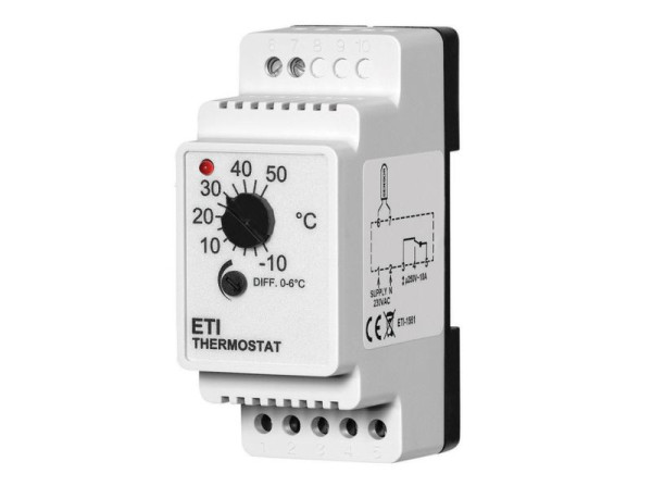 Warmup ETI-1551 Hutschienen Thermostat zur Regelung für Eis- und Schneeschmelze bis - 15º, bis 2,3kW, DEETI-1551