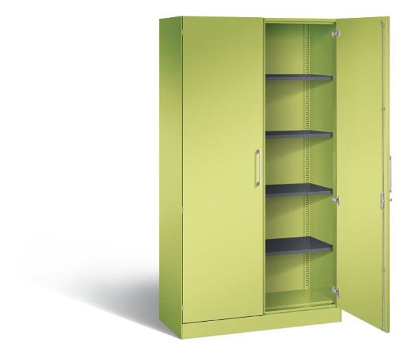 C+P Flügeltürenschrank Asisto, H1980xB1000xT435mm, Farbe: Viridingrün / Viridingrün, Bügelgriff, 5 OH, 141002-000 S10072