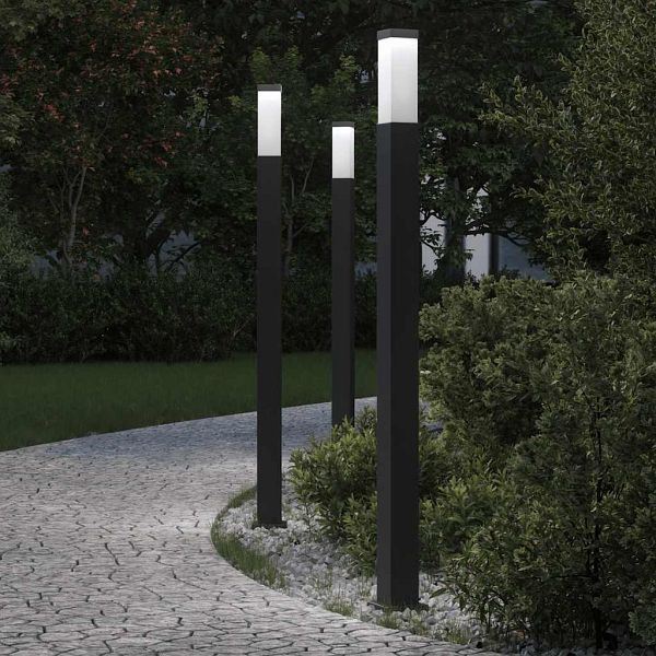 vidaXL Pollerleuchten 3 Stk. 110 cm Schwarz IP44, 4006076