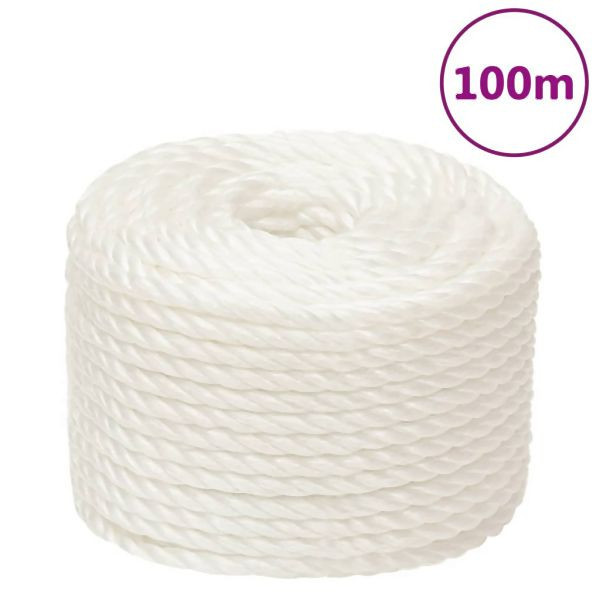 vidaXL Arbeitsseil Weiß 16 mm 100 m Polypropylen, 153066