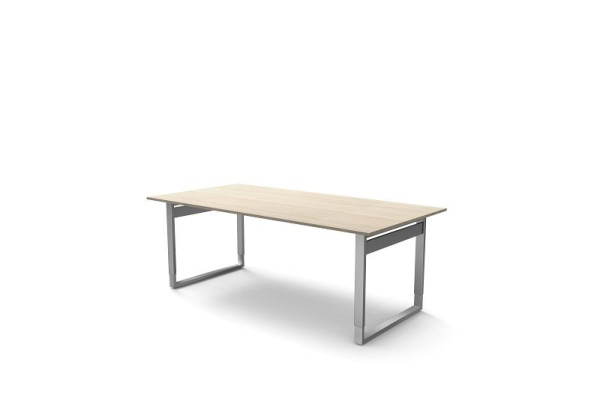 Kerkmann Schreibtisch extragroß / Besprechungstisch mit Bügelgestell, Form 5, B 2000 x T 1000 x H 680-820 mm, Ahorn, 11419750