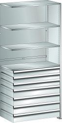 LISTA Anbauregal L1006 (BxTxH) 1000x500x2200mm 160kg Farbe: Lichtgrau, 7 Schubladen, 50.422.020