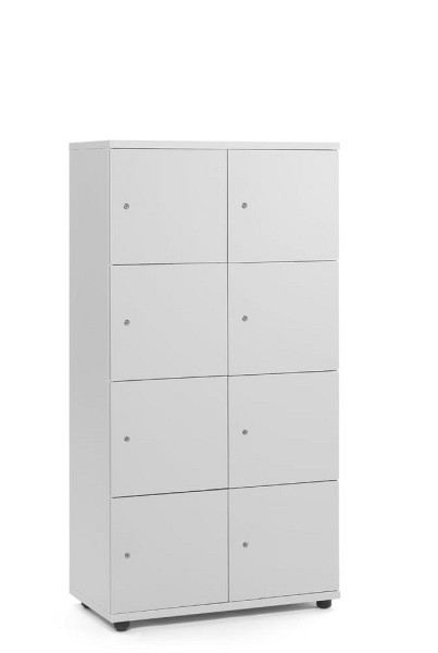 Deskin Schließfachschrank OFFICE-LINE, 8 Fächer, Korpus und Türen Dekor Lichtgrau, H 1530 x B 800 x T 420 mm, Zylinderschlösser, ohne Posteinwurf, 289942
