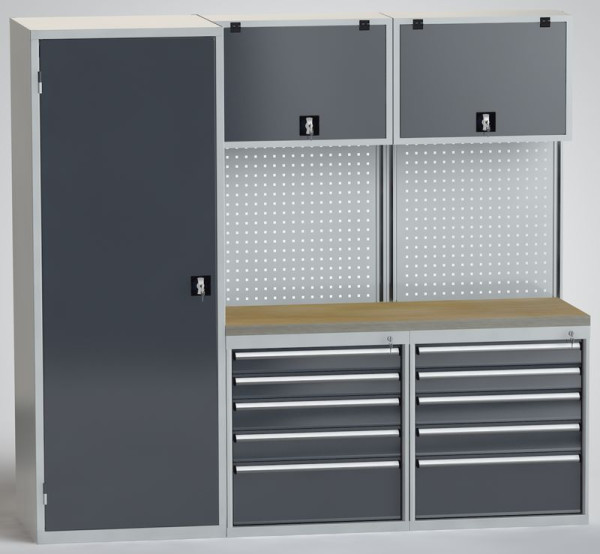 KLW Schrankwandanlage, in Elementbauweise, zur Montage vorgerichtet, Außenmaße ca: 2000 x 2175 x 630 mm H x B x T, SW2022-N02