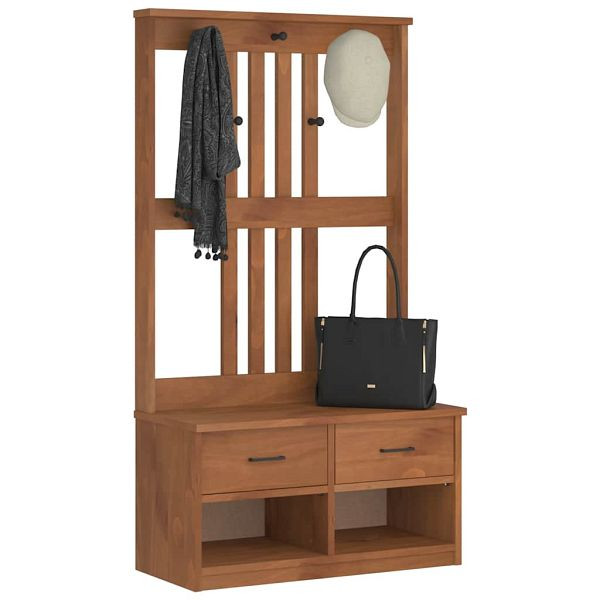 vidaXL Garderobenständer SANDENS 87x40x159,5cm Massivholz Kiefer, 4010490