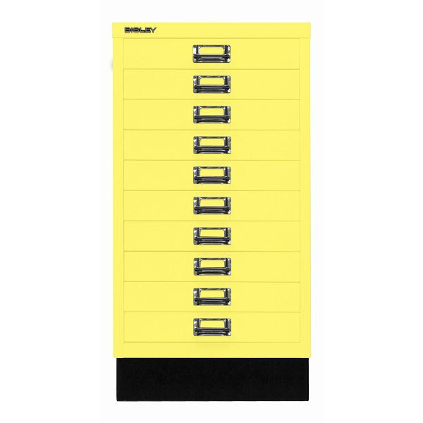 Bisley MultiDrawer™, Inkl. Sockel, DIN A3, 10 Schubladen, 641 zinkgelb, L29A310S641