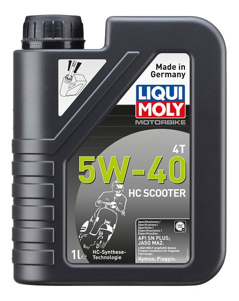 LIQUI MOLY Motoröl Motorbike 4T 5W-40 HC Scooter, Kanister Kunststoff, VE: 1 Liter, 20829
