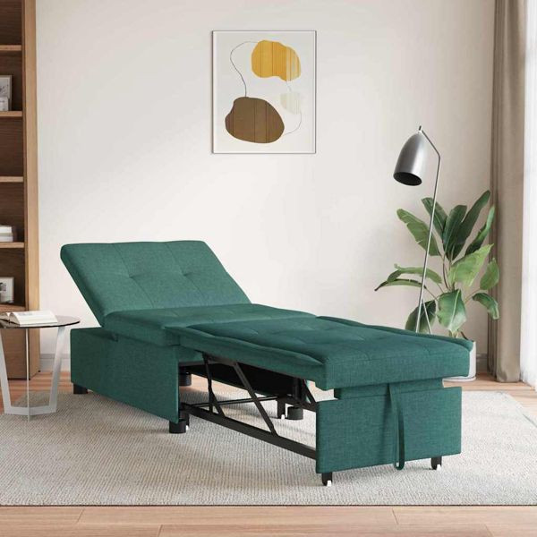 vidaXL Sofa Bett Dunkelgrün 194 x 67 x 37 cm Stoff, 42008586