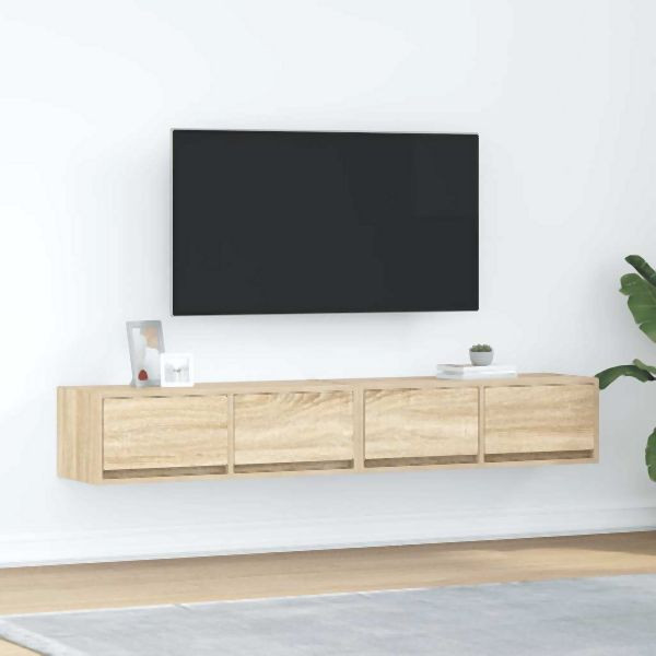 vidaXL TV-Schränke 2 Stück Sonoma-Eiche 80x31x25,5 cm Holzwerkstoff, 861513