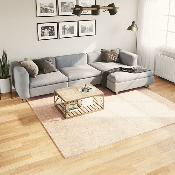 vidaXL Teppich HUARTE Kurzflor Weich und Waschbar Beige 240x240 cm, 375025