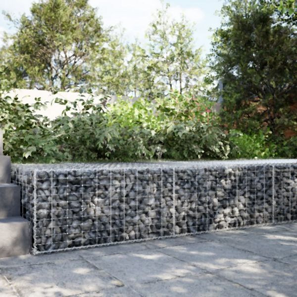 vidaXL Gabione mit Deckel 200x100x50 cm Verzinktes Eisen, 3295179