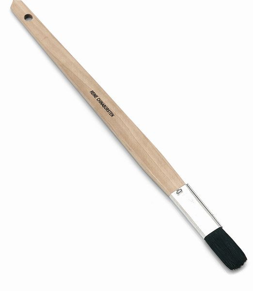 Nölle Plattpinsel gerade 15 mm, reine schwarze Chinaborste, Zwinge Weißblech, VE: 12 Stück, 59615