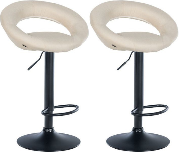 CLP Barhocker Olinda Stoff schwarz, creme, VE: 2 Stück, 320247