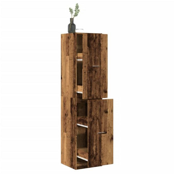 vidaXL Apothekerschrank Altholz-Optik 40x41x174,5 cm Holzwerkstoff, 3309652