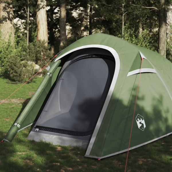 vidaXL Tunnelzelt 3 Personen Grün Wasserdicht, moderner Look, 94600