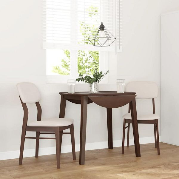 vidaXL Esszimmerstühle mit Kissen 2 Stk. Braun Massivholz Gummibaum, 4102523