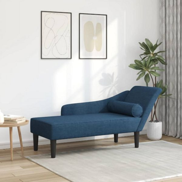vidaXL Chaiselongue mit Kissen Blau Stoff, Komfort, 4007603