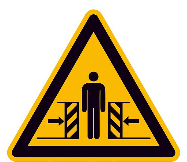 SafetyMarking Warnschild, Warnung vor Quetschgefahr, Länge 10 cm, Aluminium, 11.0324