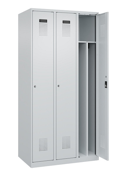C+P Spind Evolo PLUS, 3 Abteile, 1850x900x500mm, 7035/7035, Verschluss Zylinderschloss, 049000-30F S10040