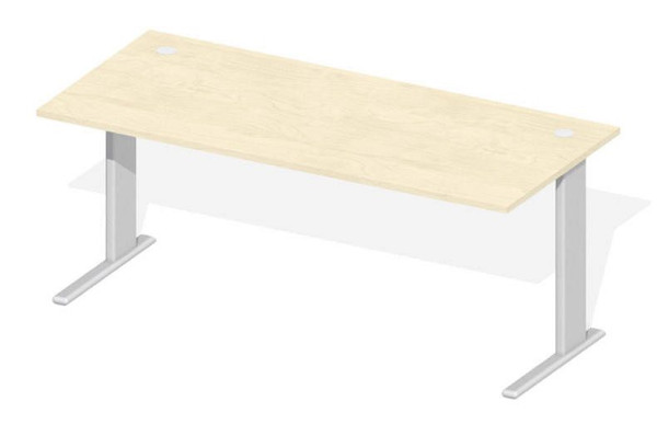 Deskin Schreibtisch Basic M MULTI M, Ahorndekor, Gestell Alusilber, B 1800 x T 800 x H 740 mm, 275501